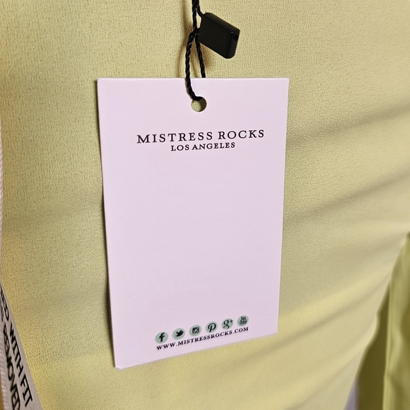 NWT Mistress Rocks Los Angeles lime green 2 piece long sleeve crop top size XS - Picture 7 of 11